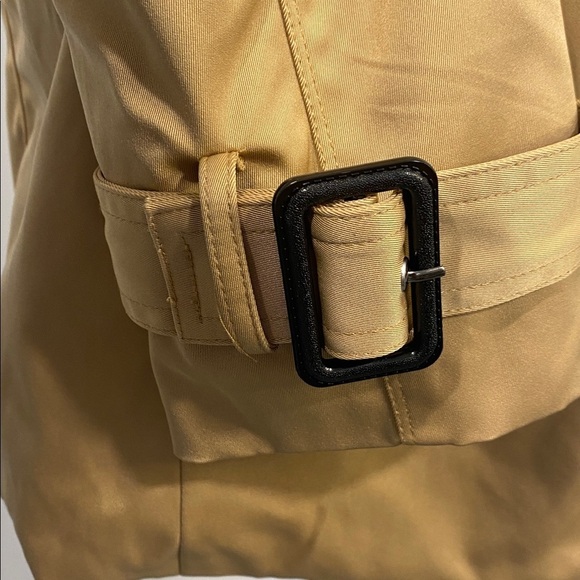 Fashion Nova Trench Coat Warming My Heart Faux Fur Lined Fleece Khaki Tan Large - Picture 6 of 15